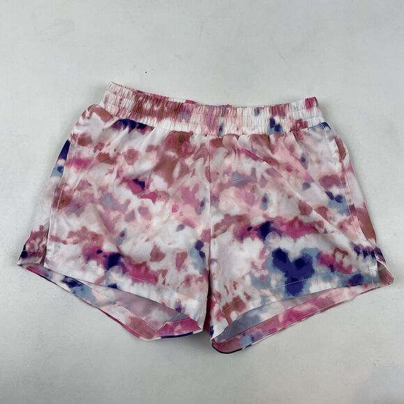 Old Navy Active Go-Dry Running Shorts Sz L 10-12 Multicolor Watercolor Lined - Picture 2 of 4